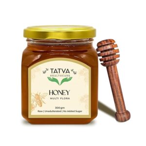 Tatva Natural Honey – With Free Honey Dipper - 100% Pure, Natural, Unprocessed.