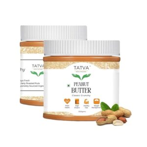 Tatva Classic Crunchy Peanut Butter – 26g Protein, High Fibre, Gluten Free (350g)