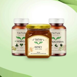 Natures Trio: Pure honey paired with essential health supplements