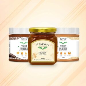 Classic Blend: A delightful pairing of healthy spreads and natural honey.